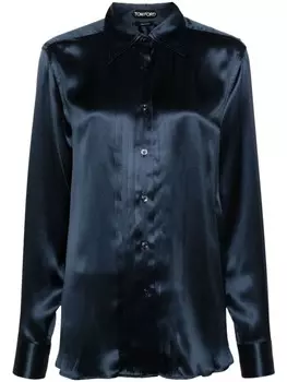 TOM FORD шелковая рубашка, синий