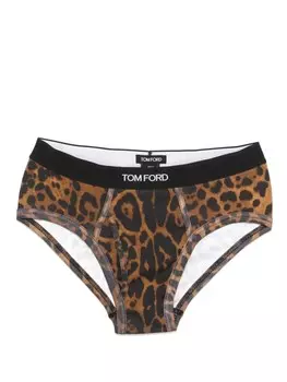 TOM FORD трусы-брифы с леопардовым принтом, коричневый