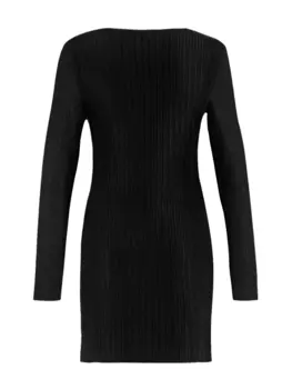 Tom Ford Женское мини-платье с вырезом в форме сердца и металлическим отливом черного цвета