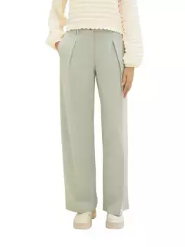 TOM TAILOR "Lea Wide Leg" плиссированные брюки с широкими штанинами, зеленый