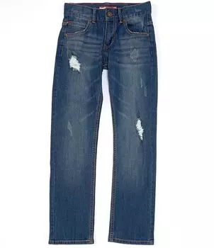 Tommy Hilfiger Джинсы прямого кроя Big Boys 8-20 Destructed, синий