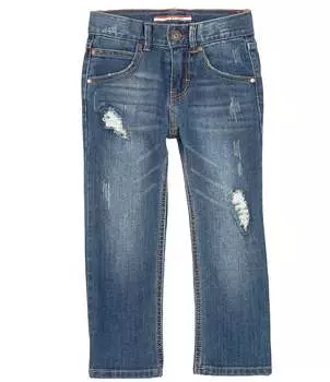 Tommy Hilfiger Little Boys 2T-7 Джинсы прямого кроя Destructed, синий
