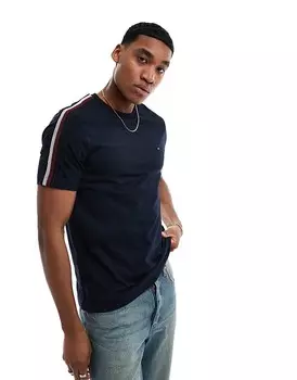 Tommy Hilfiger – Темно-синяя футболка с лентами