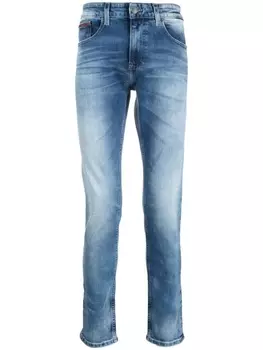 Tommy Jeans узкие джинсы с эффектом потертости, синий