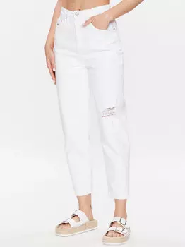 Tommy JEANS Зауженные джинсы Mom с высокой посадкой, белый