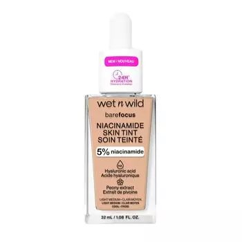 Тональная основа Bare Focus с ниацинамидом Wet n wild, цвет light medium sand, 32 мл