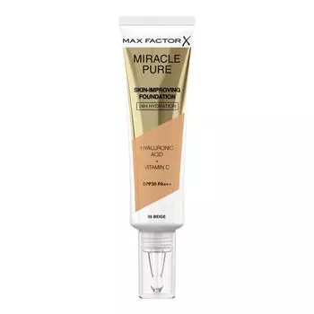 Тональный крем Miracle Pure для улучшения состояния кожи Max Factor, цвет 55 beige, 30 мл