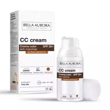 Тональный крем против пятен с экстрапокрытием Cc Cream Anti-Manchas Spf50+ Bella Aurora, 30 ml