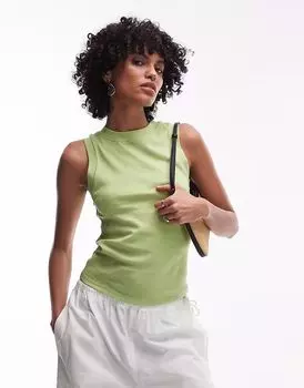 Тонкая майка Topshop зеленого цвета