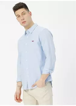 Тонкая синяя мужская рубашка Levis