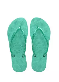Тонкие детские пляжные тапочки Havaianas, зеленый