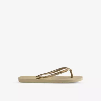 Тонкие резиновые шлепанцы с блестками II Havaianas, серый