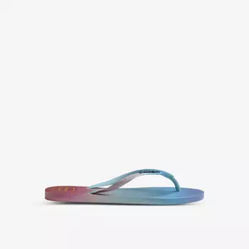 Тонкие резиновые шлепанцы с градиентным эффектом заката Havaianas, белый