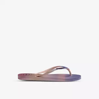 Тонкие резиновые шлепанцы с градиентным принтом Havaianas, розовый