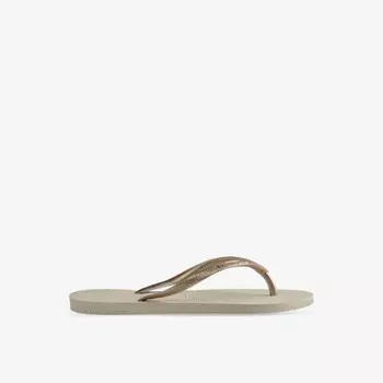 Тонкие шлепанцы из металлической резины Havaianas, бежевый