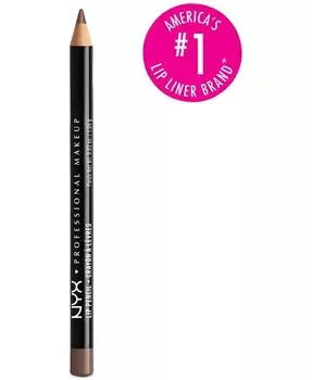 Тонкий карандаш для губ, кремовый стойкий карандаш для губ Nyx Professional Makeup, цвет Espresso