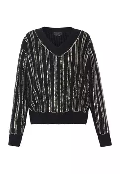 Тонкий вязаный свитер faina Sweater, черный