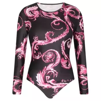 Тонкое подтянутое боди Versace, черный