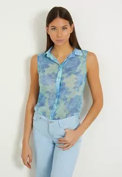 Топ ALLOVER Guess, цвет blumenmuster blau