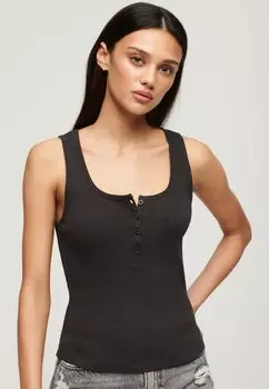 Топ ATHLETIC ESSENTIALS BUTTON Superdry, цвет bison black