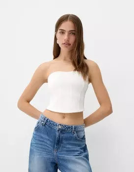 Топ бандо Bershka, белый