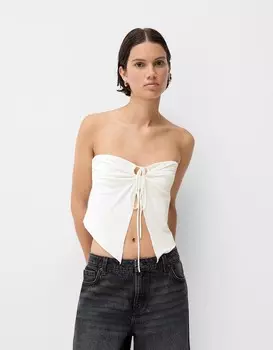 Топ бандо Bershka, белый