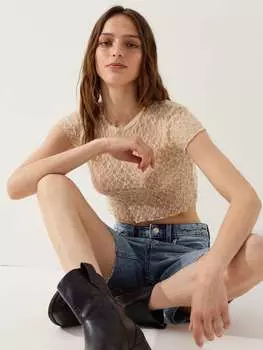 Топ-Бандо с животным принтом B.Angel, цвет beige/brown