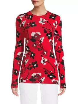 Топ BCBGMAXAZRIA с цветочным принтом, rosso combo
