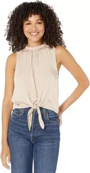 Топ bella dahl Ruffle Neck Tie Front Tank, цвет Sea Shell