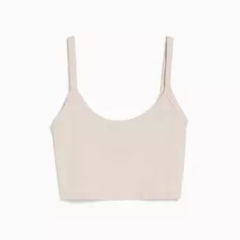 Топ Bershka Cropped Wide Strap, песочный