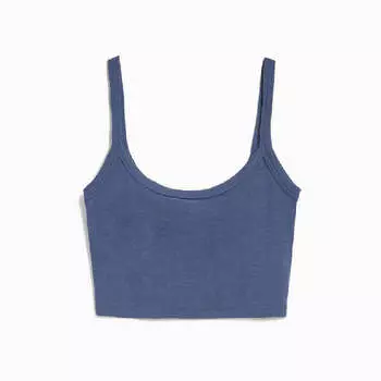 Топ Bershka Cropped Wide Strap, синий