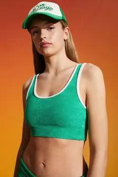 Топ без рукавов из махровой ткани H&amp;M, зеленый