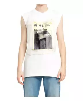 Топ без рукавов с принтом Maison Margiela, белый