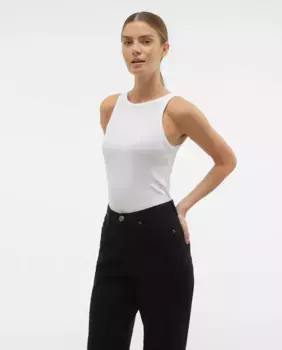 Топ без рукавов в рубчик Vero Moda, белый