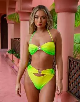 Топ бикини-бандо Moda Minx X Amber Jepson Amour в гавайском стиле