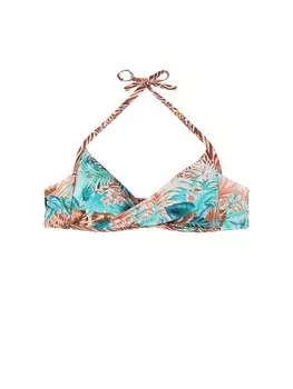 Топ бикини Calzedonia WILD FOLIAGE, зеленый