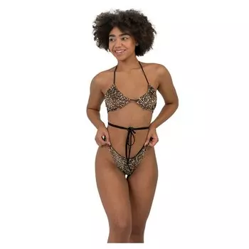 Топ бикини Nebbia Macei Leopard, бежевый