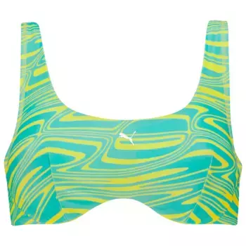 Топ бикини Puma Printed Scoop, зеленый