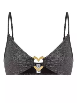 Топ бикини с люрексом Moschino, черный