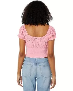 Топ Billabong Spring Air Short Sleeve Top, цвет Pink Sunset