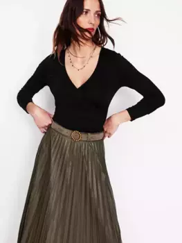 Топ Boden Long Sleeve Wrap, черный