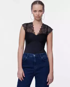 Топ Body de mujer Pieces, черный