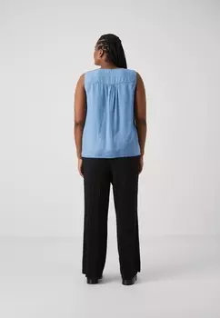 Топ CARLAURA V NECK ONLY Carmakoma, синий деним