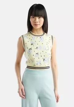 Топ CREW NECK CROPPED FIT United Colors of Benetton, желтый