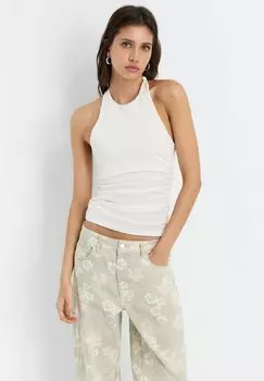 Топ DRAPED HALTER PULL&BEAR, бежевый