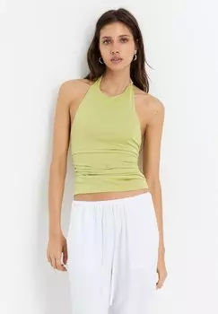 Топ DRAPED HALTER PULL&BEAR, зеленый
