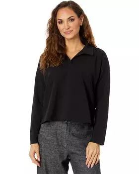 Топ Eileen Fisher Boxy Henley, черный