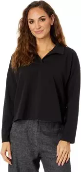 Топ Eileen Fisher Boxy Henley Top, черный