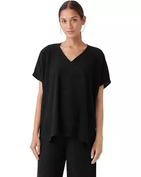 Топ Eileen Fisher V-Neck Boxy, черный