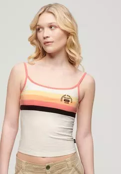 Топ ESSENTIAL BRANDED CAMI Superdry, цвет sunset coral stripe